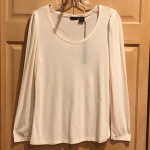 Tahari Cream Long Sleeve Blouse